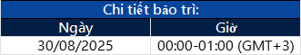 Thông báo nâng cấp máy chủ